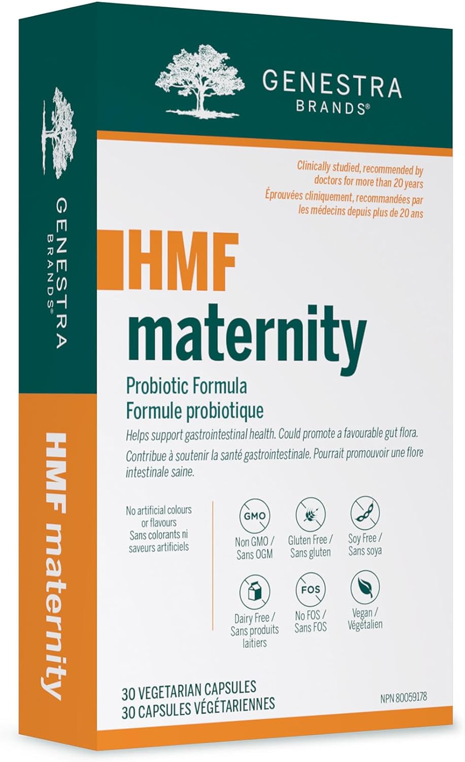 Genestra Brands - HMF Maternity - Probiotic Formula - Supports Gastrointestinal Health in Pregnant Women - 30 Vegetable Capsules