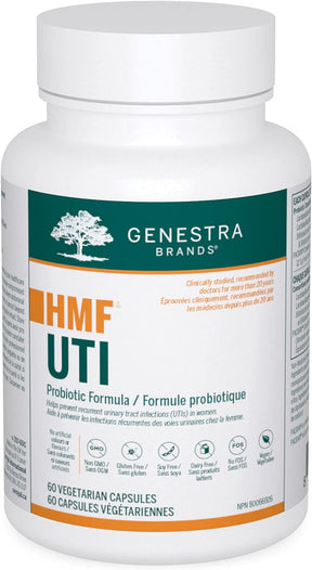 Genestra Brands - HMF UTI - Probiotic Formula with Cranberry Extract for Urinary Tract Support - 60 Vegetable Capsules