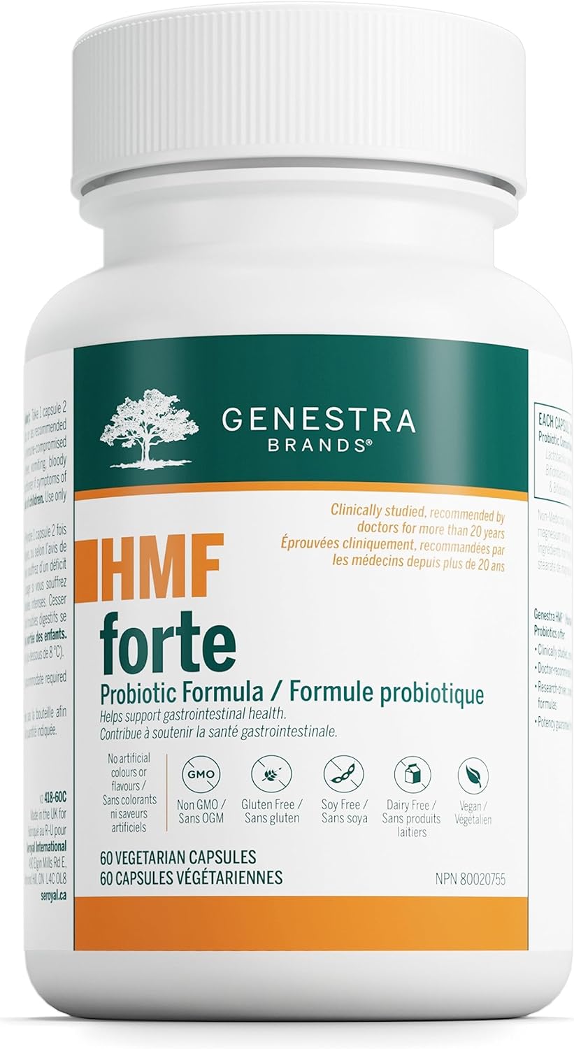 Genestra Brands - HMF Forte - Probiotic Formula - Supports Gastrointestinal Gut Health and Beneficial Bacteria Growth - 60 Capsules