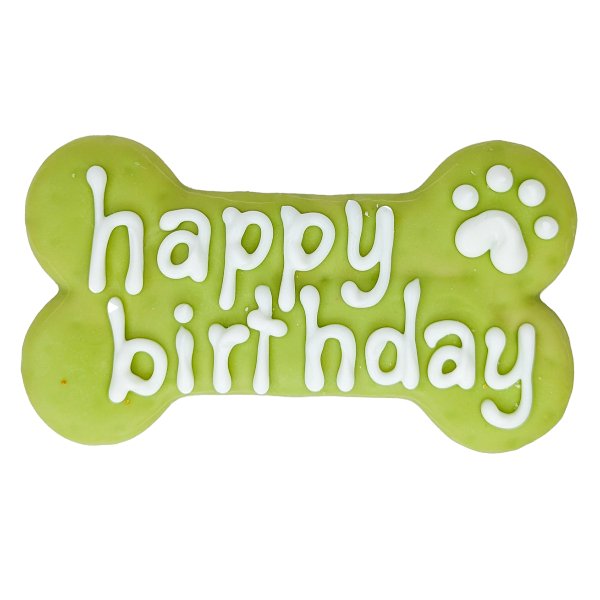 Bosco and Roxy's Green Happy Birthday Bone Dog Cookie - Pure Buys - Pure Buys