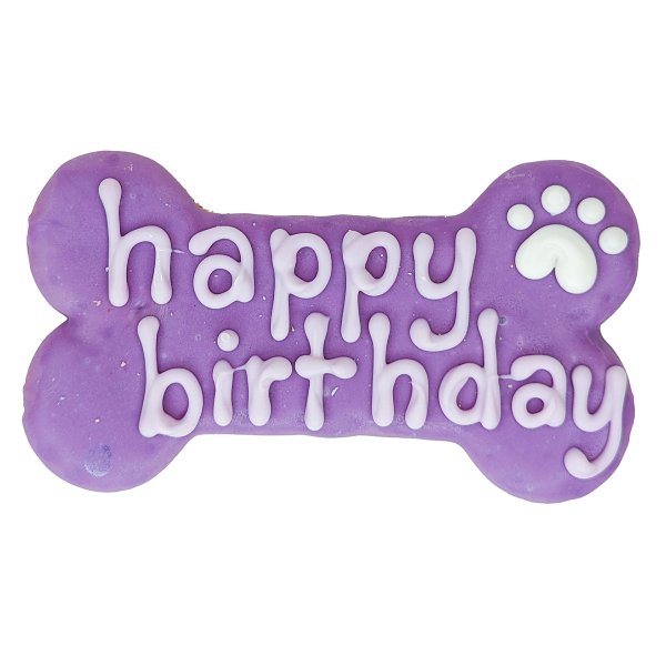 Bosco and Roxy's Purple Happy Birthday Bone Dog Cookie - Pure Buys - Pure Buys