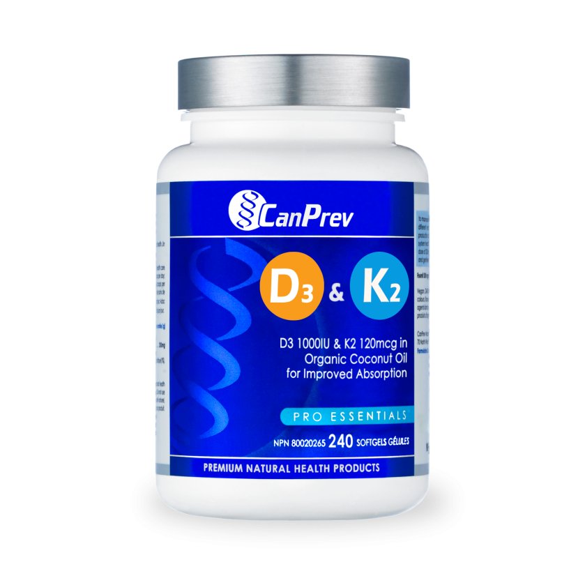 CanPrev D3 1000IU & K2 120mcg 240 Softgels - Pure Buys - Pure Buys