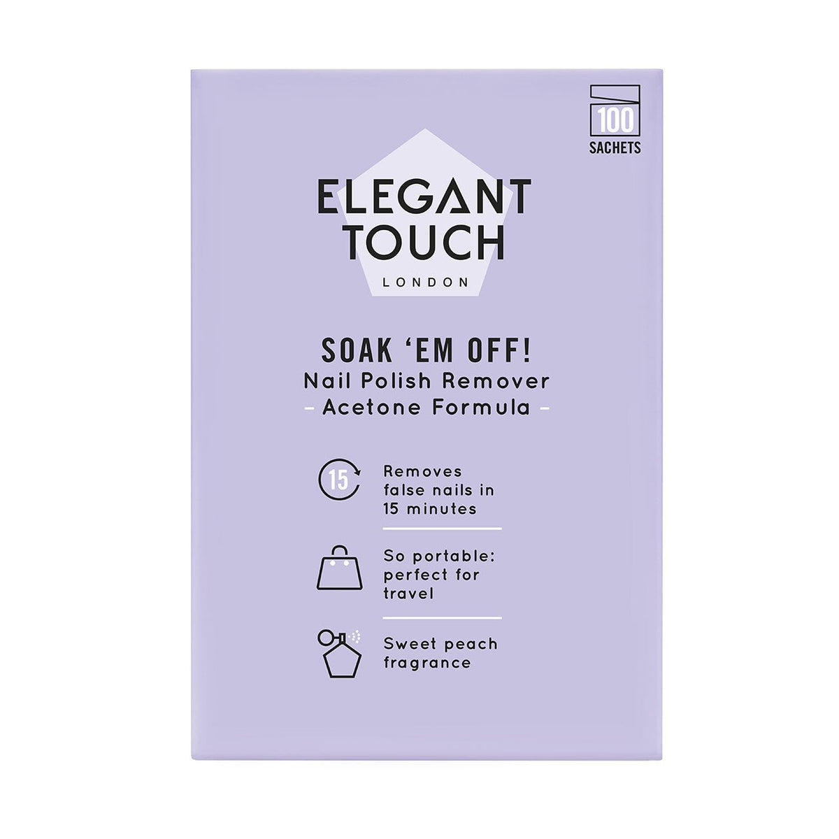 Elegant Touch Soak-Em-Off Acetone Sachets. 100 Sachets - Pure Buys - Pure Buys