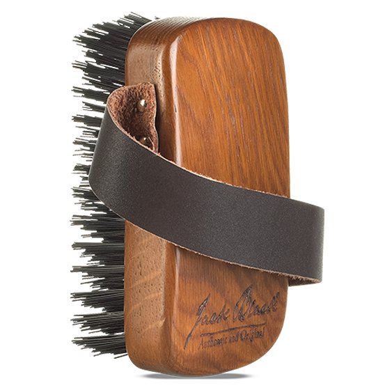 Jack Black Military Nylon Bristle Brush with Faux Leather Palm Strap - Pure Buys - Pure Buys