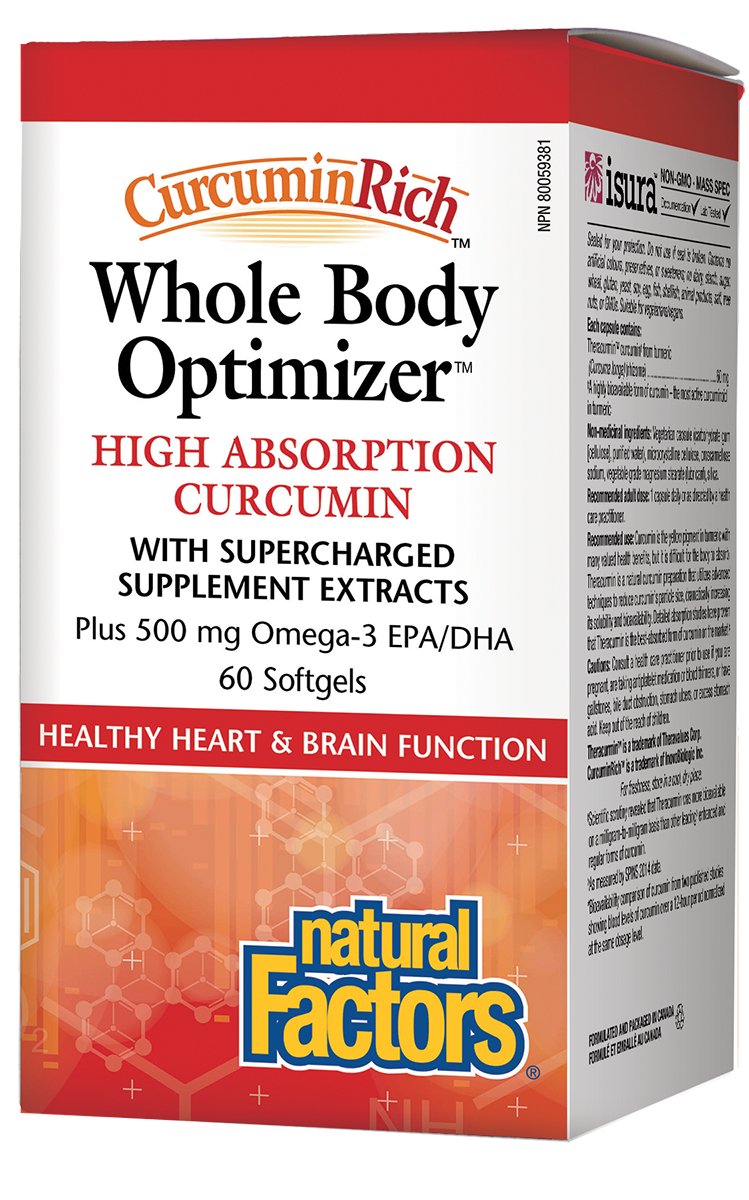 Natural Factors CurcuminRich Whole Body Optimizer 60 Softgels