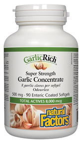 Natural Factors Garlicrich Super Strength Garlic Concentrate 500mg 90 Softgels - Pure Buys - Pure Buys