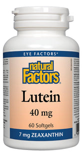 Natural Factors Lutein 40mg 60 Softgels 7 mg Zeaxanthin