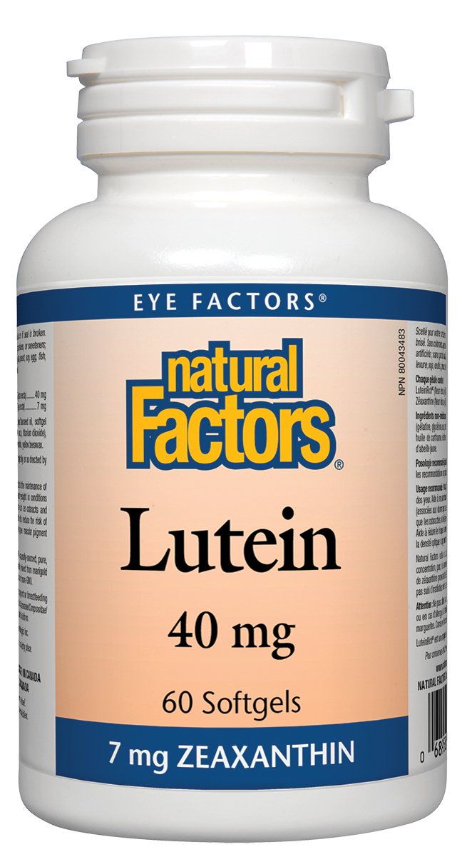 Natural Factors Lutein 40mg 60 Softgels 7 mg Zeaxanthin