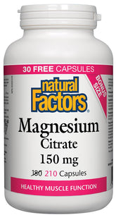 Natural Factors Magnesium Citrate 150mg 210 Capsules Bonus - Pure Buys - Pure Buys