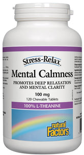 Natural Factors Stress-Relax Mental Calmness 100mg 120 Chewable Tablets - Pure Buys - Pure Buys