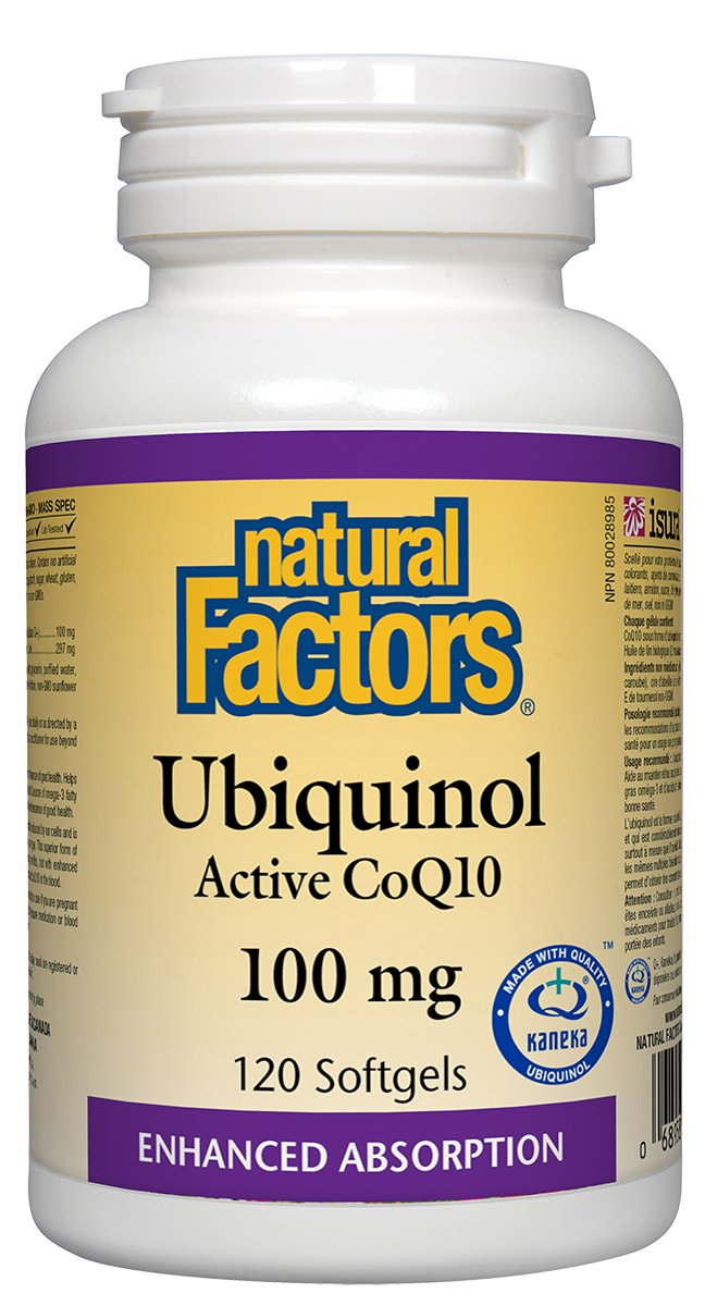 Natural Factors Ubiquinol QH Active Coq10 100mg 120 Softgels