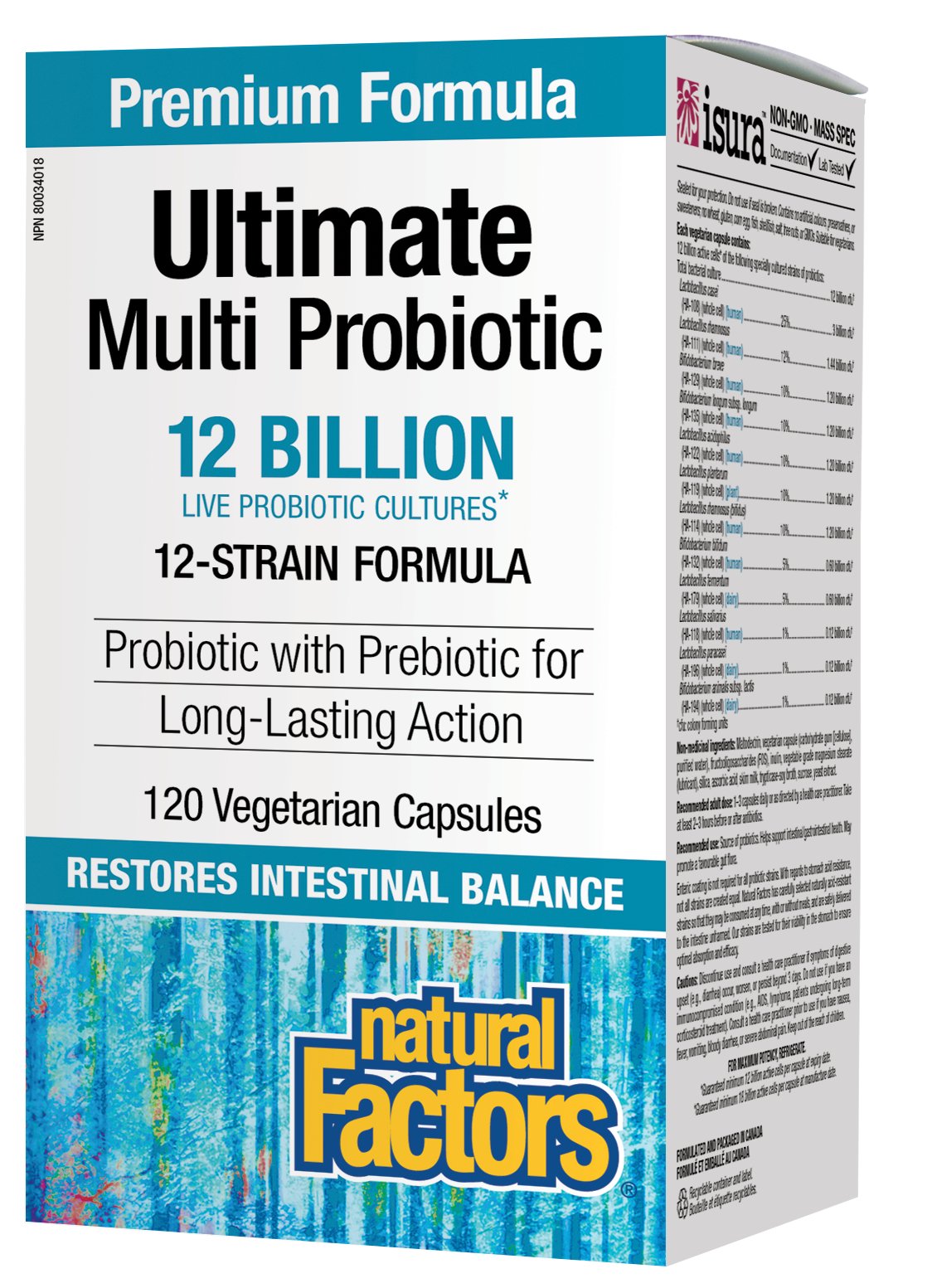 Natural Factors Ultimate Multi Probiotic 12 Billion 120 Vegetarian Capsules - Pure Buys - Pure Buys