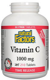 Natural Factors Vitamin C 1000mg Time Release Bonus 210 Tablets - Pure Buys - Pure Buys