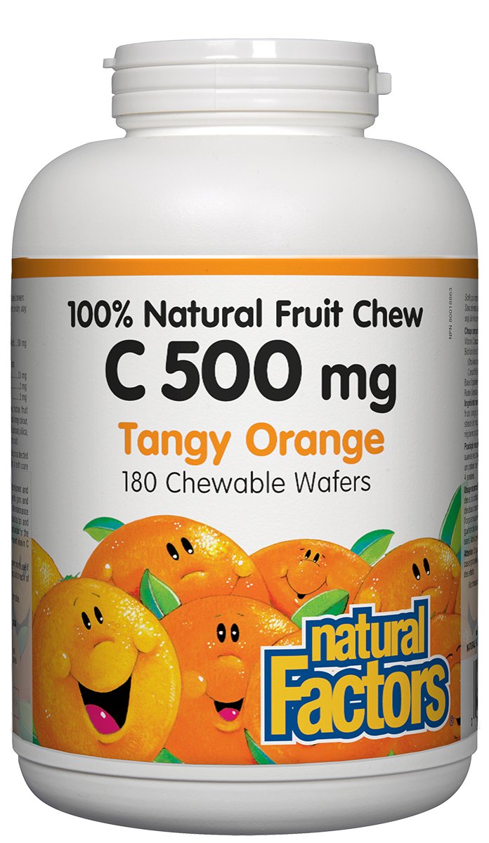 Natural Factors Vitamin C 500mg Tangy Orange 180 Chewable Tablets - Pure Buys - Pure Buys