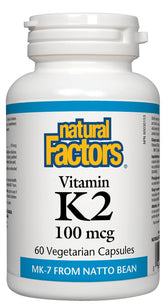 Natural Factors Vitamin K2 100mcg 60 Vegetarian Capsules