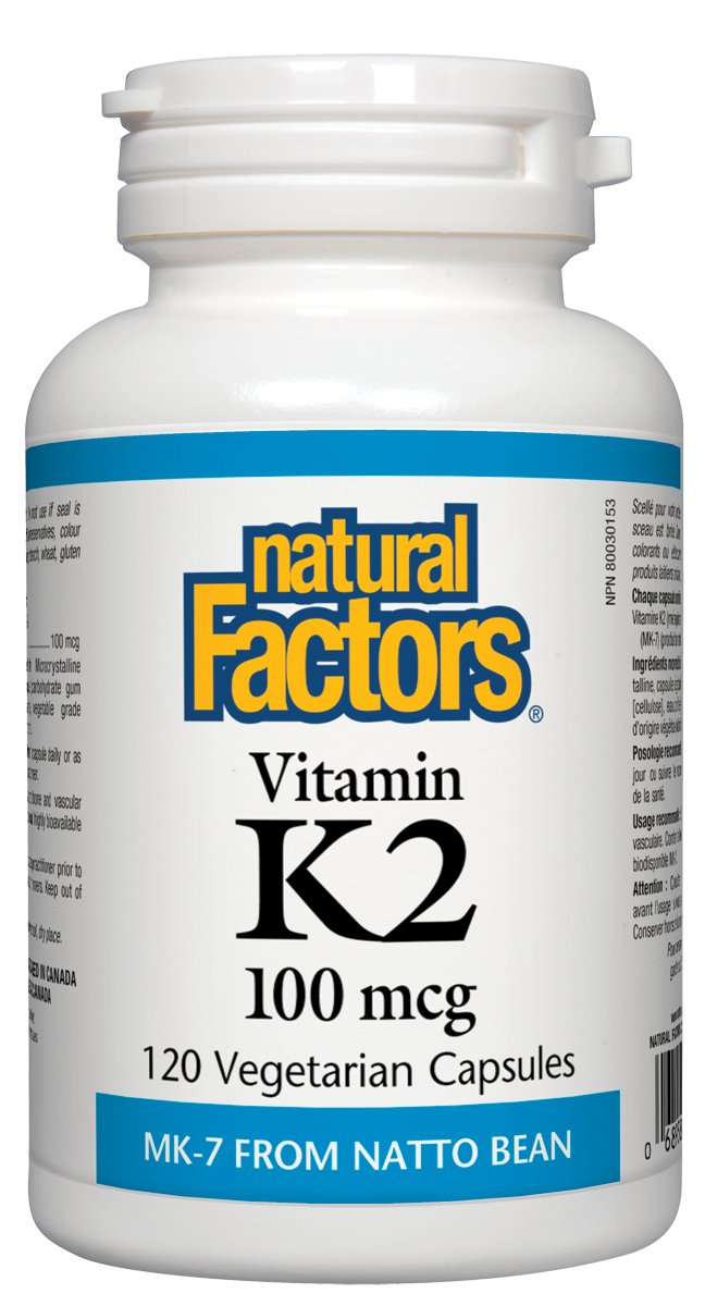 Natural Factors Vitamin K2 120mcg 120 Vegetarian Capsules